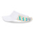 Side view of grey kids visor with blue skateboards printed on the sides.