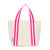 mini natural canvas tote with hot pink and white cotton webbing straps