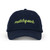 Navy womens baseball hat with lime embroidery on the front that reads "matchpoint"