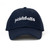 Navy baseball hat on white background with the word pickleball embroidered on the front in cursive