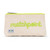 Small natural canvas pouch with lime green zipper and embroidered word "matchpoint" in lime green on front.