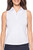 White Sleeveless Zip Polo - GolftiniTops