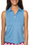 Zoo Blue Sleeveless Zip Polo - GolftiniTops