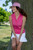 Hot Pink Sleeveless Ruffle Polo - GolftiniTops