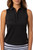 Black Sleeveless Ruffle Polo - GolftiniTops