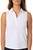 White Sleeveless Ruffle Polo - GolftiniTops