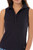 Navy Sleeveless Ruffle Polo - GolftiniTops