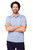 Men's Seersucker Blue Pique Polo - GolftiniMen's Tops