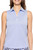 Seersucker Blue/White Sleeveless Zip Polo - GolftiniTops