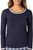 Navy/White Long Sleeve Mesh Trim Top - GolftiniTops