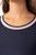 Navy/White Long Sleeve Mesh Trim Top - GolftiniTops