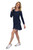 Navy/White Long Sleeve Mesh Trim Top - GolftiniTops