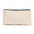 small natural canvas pouch with navy zipper and navy crossed racquets embroidered on front