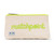 Small natural canvas pouch with lime green zipper and embroidered word "matchpoint" in lime green on front.