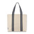 natural canvas tote with black and white cotton webbing straps
