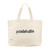canvas tote bag with navy stitching that says "pickleball"