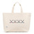 Canvas large tote with four sets of crossed clubs embroidered on the front