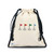tan canvas drawstring shoe bag with rainbow golf flags on front