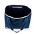 Inside view of navy beach tote with navy straps and white details.