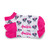 three pack of socks on white background. White sock with red trim and navy racquets, white sock with hot pink trim and navy racquets, and white sock with blue trim and navy racquets.