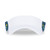 front view of navy womens visor with pastel rainbow golf balls and tee printed on sides.