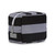 black and grey nylon striped pouch