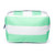 front view of mint and white striped nylon pouch