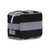 black and grey nylon striped pouch
