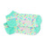 pair of light green kids socks with pastel rainbow tennis balls stitched around socks