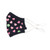 navy with pink heart and tennis ball pattern kids face mask