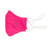 hot pink face mask with navy crossed golf club printed on one side