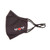 charcoal grey face mask with white tennis racquets and red heart printed on one side