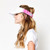 Little girl wearing hot pink tie dye pattern kids visor