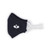 navy face mask with white crossed pickleball paddles printed on the side