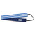 A blue and white striped headband with a black elastic band.