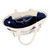 Tan canvas pickleball tote with slip pocket on front with a pickleball paddle inside. Front has navy embroidery that reads "one more game".