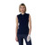 DS Madelene Dark Navy Cable Knit Sleeveless Polo Shirt F25
