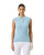 Madelene Breezy Blue Cable Knit Sleeveless Polo Shirt image 1