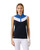 Dark Navy Block Sleeveless Polo Shirt image 1