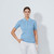 DS Madelene Blue Heron Cable Knit Short Sleeve Polo Shirt
