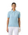 Madelene Breezy Blue Cable Knit Short Sleeve Polo Shirt image 1