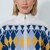 DS Placed Argyle Cardigan Unlined image 3