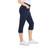 Women Elite Capri (high Waist)-4-ways Stretch Navy image 3