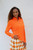 Women's Sheer Long Sleeve Golf Shirt - Tangerine image 3