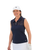 Women's Sheer Sleeveless Golf Shirt - Navy image 1