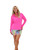 Women's Sheer Long Sleeve Golf Shirt - Hot Pink image 1
