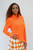 Women's Sheer Long Sleeve Golf Shirt - Tangerine image 4