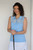 Women's Sheer Sleeveless Golf Shirt - Sky image 1