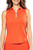 Orange/White Sleeveless Zip Polo - GolftiniTops