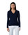 Madelene Dark Navy Cable Knit V-Neck Sweater image 1